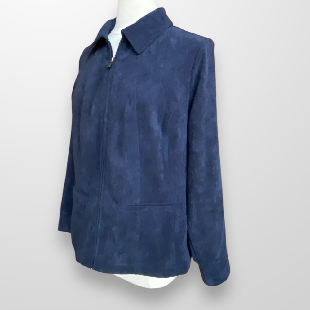 CJ Banks Womens Size X  14W Jacket Lightweight Blue‎ Microfiber Casual NEW - Picture 5 of 9